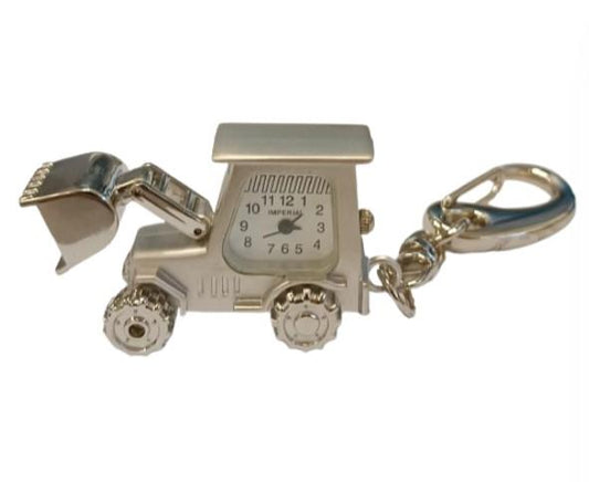 Imperial Key Chain Clock Bulldozer Silver IMP734 - CLEARANCE NEEDS RE-BATTERY