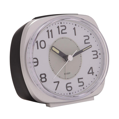 Wm.Widdop Silent Sweep Oval Face Blinking Light Alarm Clock 9506 Available Multiple Colour