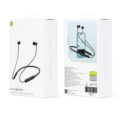 Wyewave Neck-Mount Wireless Sport Earphone Black