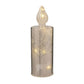 Silver Forest Scene Medium LED Glass Candle Light