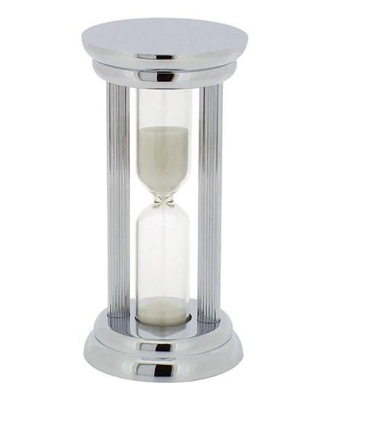 Miniature Clock Silver Plated Mini Sand Timer Solid Brass IMP804S