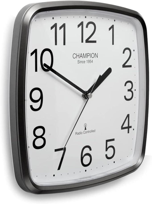 Champion Radio Control Clock 24cm Grey