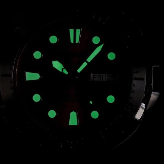 Lorus Mens Fashion Automatic Day/Date 44mm Orange Dial Black Silicone Strap Watch