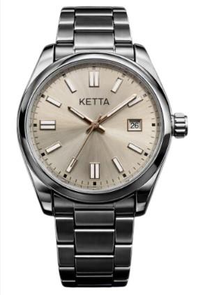 Ketta Mens Basic Dated Dial Silver Metal Bracelet Strap Watch Available Multiple Colours