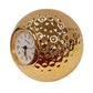 Miniature Clock Goldtone Plated Metal Golf Ball Solid Brass IMP75G- CLEARANCE NEEDS RE-BATTERY