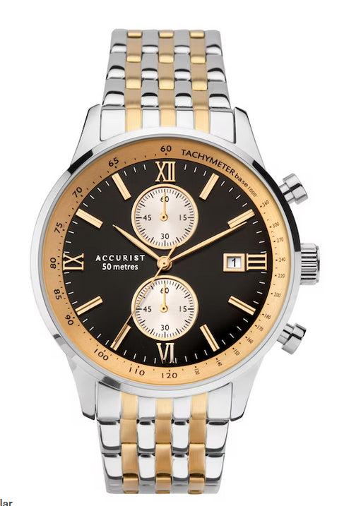 Accurist Mens Chronograph Men's Two Tone Bracelet Watch 7402