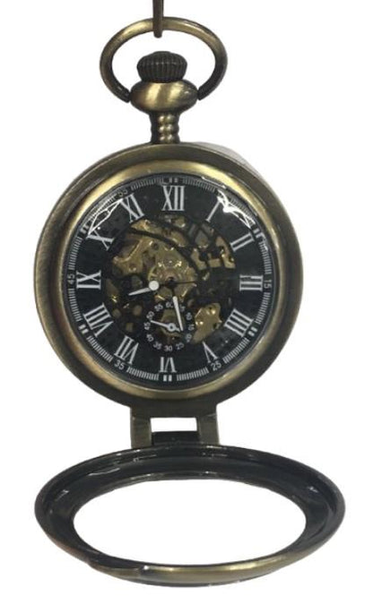 Mens & Ladies Mechanical Hand Winding Half Hunter Steampunk Bronze Pocket Watch