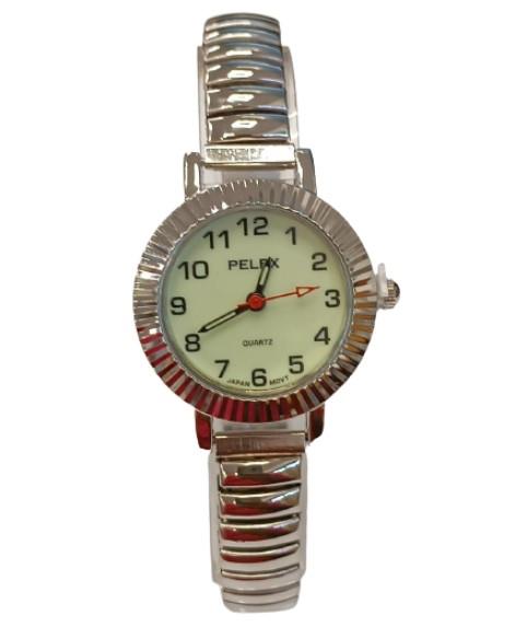PELEX Ladies Basic Expander Bracelet Quartz Watch PLX-024-SIL-LUM
