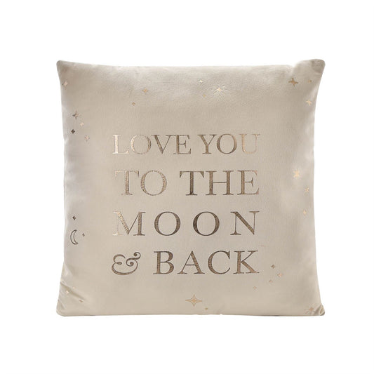 Bambino Velvet Square Cushion Moon & Back 40cm