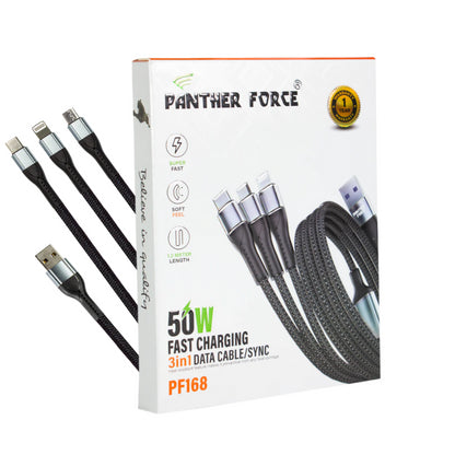 Panther Force Fast Charging Type C to 3 in 1 cable