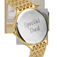 Limit Mens 38mm Gold Watch with "Special Dad" Engraved Caseback Model 5686