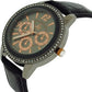 Lipsy London Ladies Bling Bezel Chrono Effect Dial Black Leather Strap Watch LP284 - CLEARANCE NEEDS RE-BATTERY