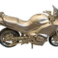 Miniature Clock Super Large Motorbike Desktop Silver Tone Plated Solid Brass Clock IMP1069S - CLEARANCE NEEDS RE-BATTERY