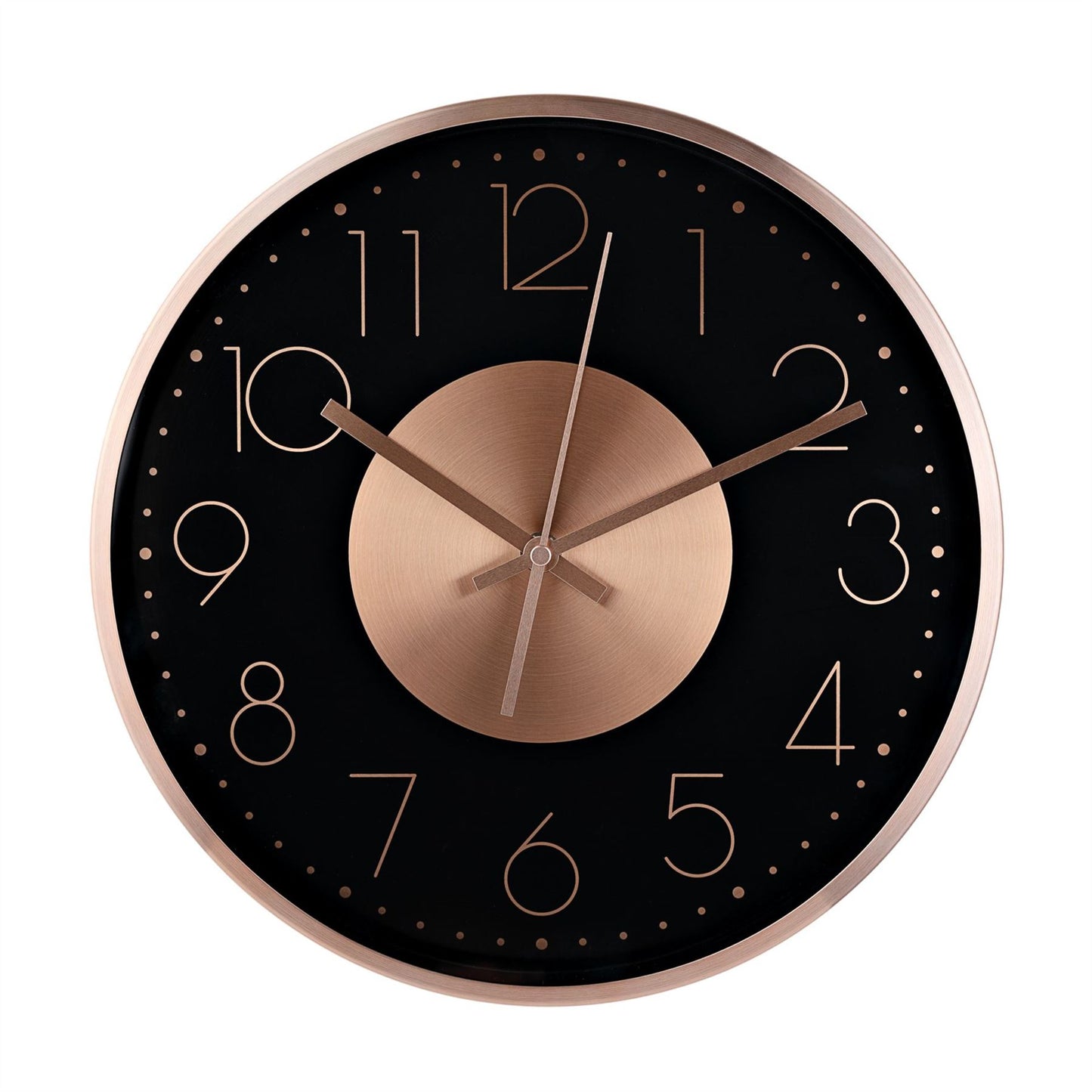 Hometime Round Metal Wall Clock Metal Dial 12" - Rose Gold