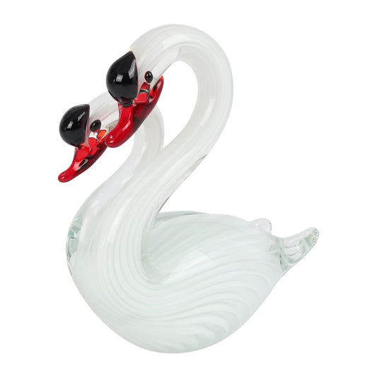 Objets d'Art Glass Figurine - White Swan