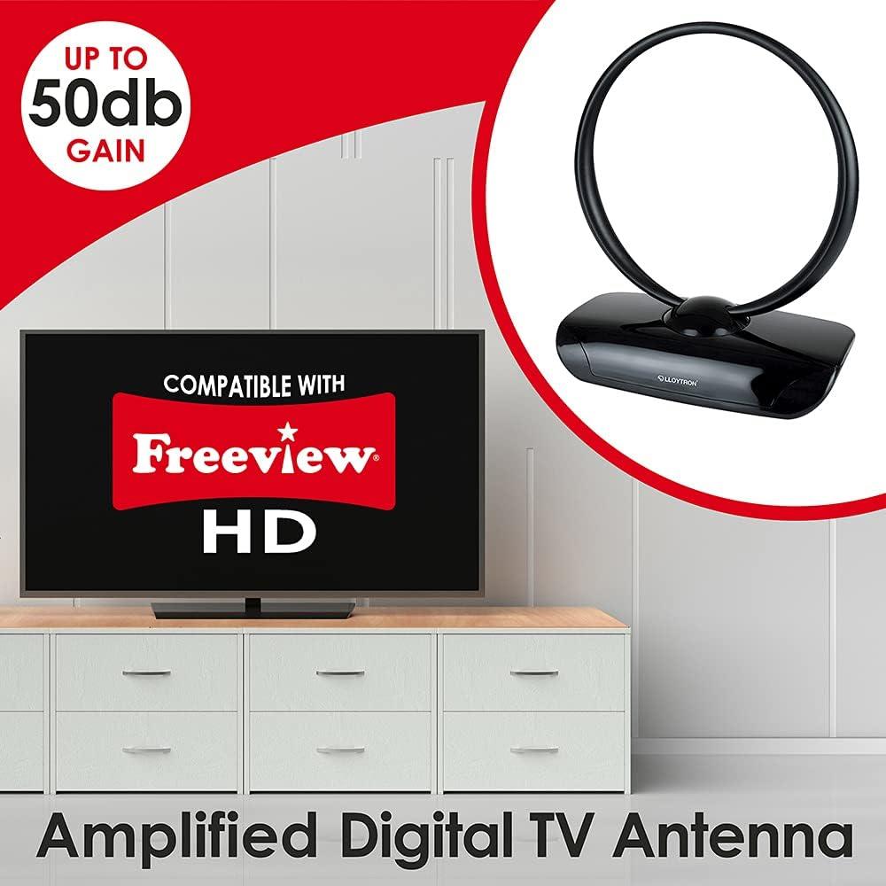 Lloytron Active Indoor Loop TV Antenna - 50dB