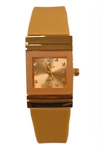 Clasico Ladies Water Resistant Bling Square Dial Rubber Strap Watch Available Multiple Colour