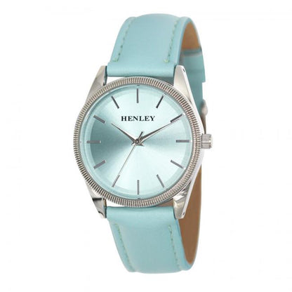 Henley Ladies Fashion Colourful Round Shape Pink Soft Faux Leather Strap Watch Green H06186 Available Multiple Colour