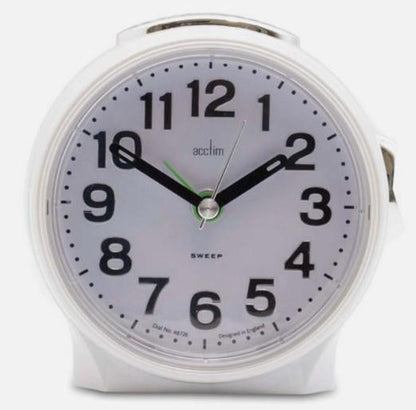 Acctim Eden Non Ticking Sweep Crescendo Alarm Clock 1652 Available Multiple Colour