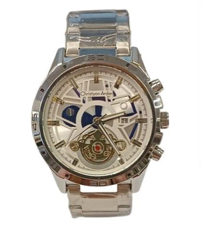 Christyan Arden Mens Dated Dial Analogue Metal Bracelet Strap Watch Multiple colours available