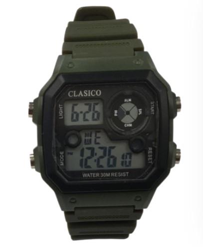 Clasico Mens Digital Water Resistant Rubber Strap Watch Available Multiple colour