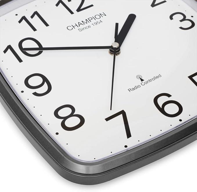 Champion Radio Control Clock 24cm Grey