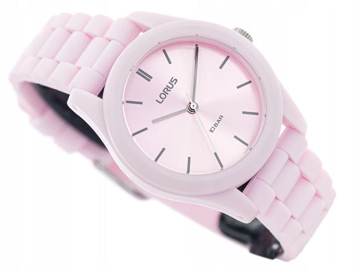 Lorus Ladies Analogue Quartz Pink Dial with Rubber Silicone Strap Watch -  RG257RX9 NEEDS BATTERY