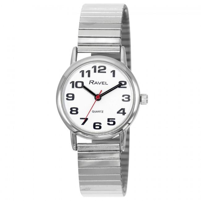 Ravel Ladies Classic Bold Easy Read Expander Bracelet Watch R0208L