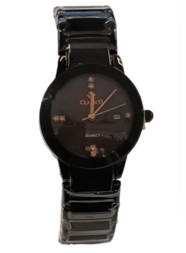 Clasico Ladies Dated Water Resistant Round Dial Black Metal Strap Watch Available Multiple colour