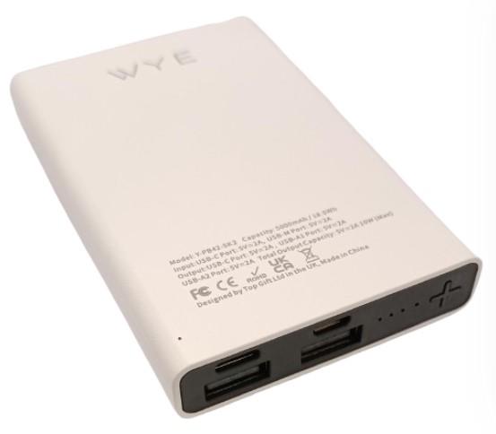 WYEFLUX 5000mAh Portable Power Bank Available BLACK/WHITE