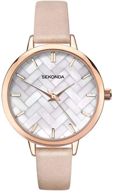 Sekonda Ladies Fashion Editions Mother of Pearl Dial and Pink Leather Strap Watch 2826