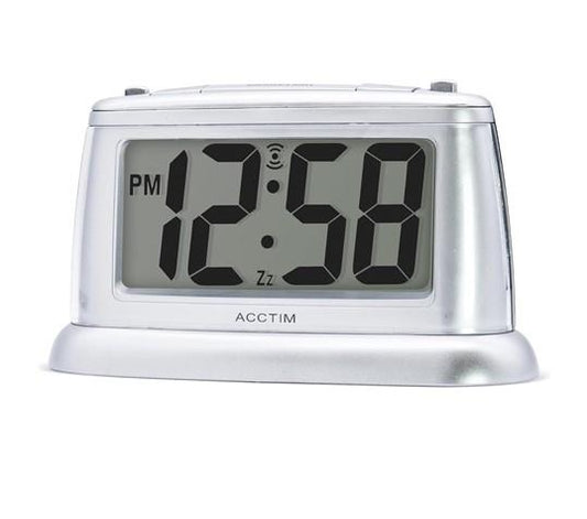 Acctim Juno Large Digit Silver Smartlite Digital Alarm clock 14847
