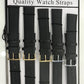 1555.05 2X EXTRA LONG BLACK LEATHER WATCH STRAPS PK5 AVAILABLE SIZES FROM 18MM - 22MM
