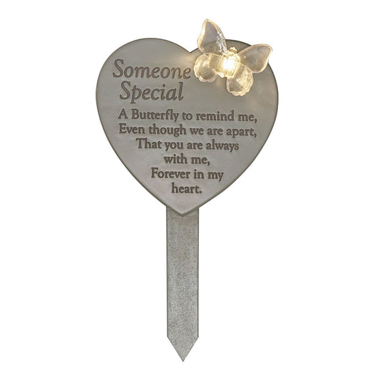 Memorial Solar Light Up Heart Plaque - Someone Special