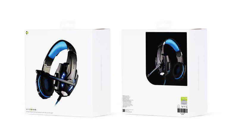 Smart Wired Gaming Headset with Mic and LED Light