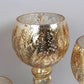 Set of 3 Silver / Gold Glass Goblet Style Candle Holders