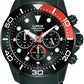 Lorus Mens Sports Chronograph Dated Black Dial Black Rubber Strap Watch RT347JX9 BRAND NEW BUT NEEDS BATTERY