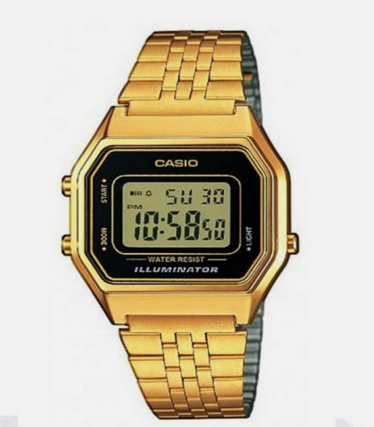 Casio ladies Digital Watch with Stainless Steel Bracelet LA680WGA-1DF