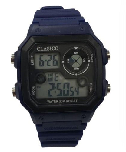 Clasico Mens Digital Water Resistant Rubber Strap Watch Available Multiple colour