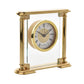 Wm. Widdop Glass & Brushed  Aluminium Mantel Clock - Gold