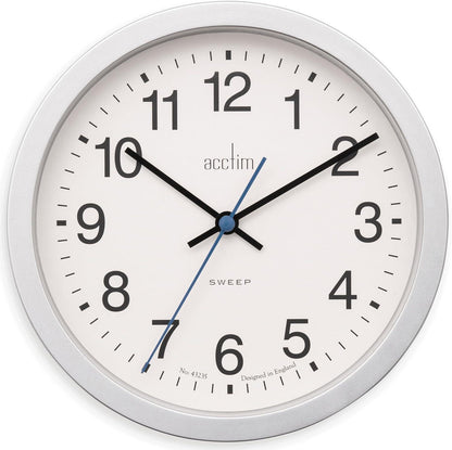 Acctim Bromham Non Ticking Sweep Seconds Hand Wall Clock 20cm Diameter Available Multiple Colour