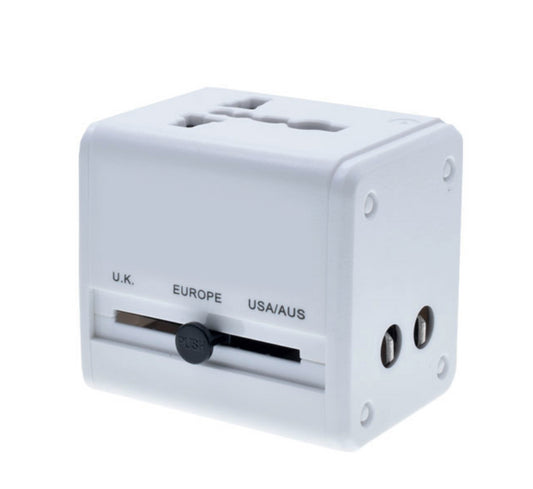 WYEFLUX Global Travel Adapater With Dual USB-A Ports
