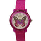 Limit Ladies Fashion Butterfly White Dial with Pink Nylon Strap Watch 6375
