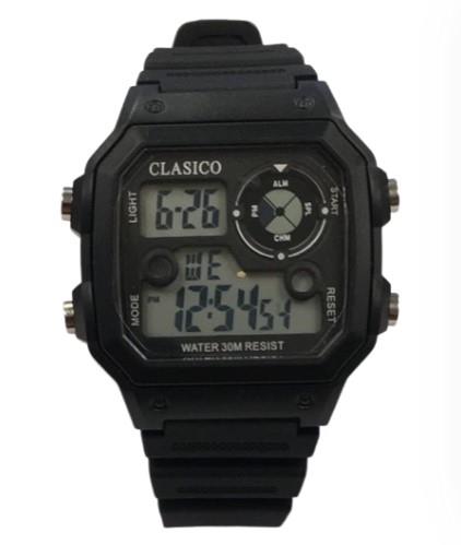 Clasico Mens Digital Water Resistant Rubber Strap Watch Available Multiple colour