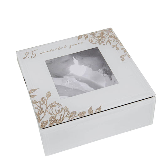 Amore 25 Wonderful Years Glass Trinket Box