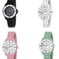 Henley Ladies Enamelled Round Case Sunray dial Bracelet Watch H07241 Available Multiple Colour