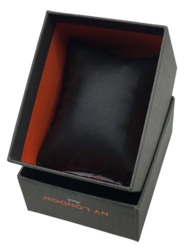 NY London Watch Box Dark Grey Cardboard with padded cushion
