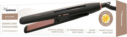 Paul Anthony 'StylePro' Ceramic Hair Straightener with Keratin