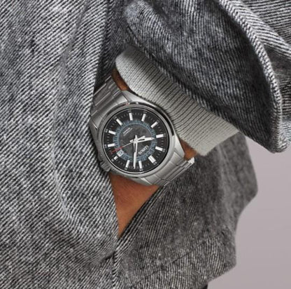 Lorus Mens Automatic Date Black Dial Stainless Steel Bracelet Watch RU401AX9