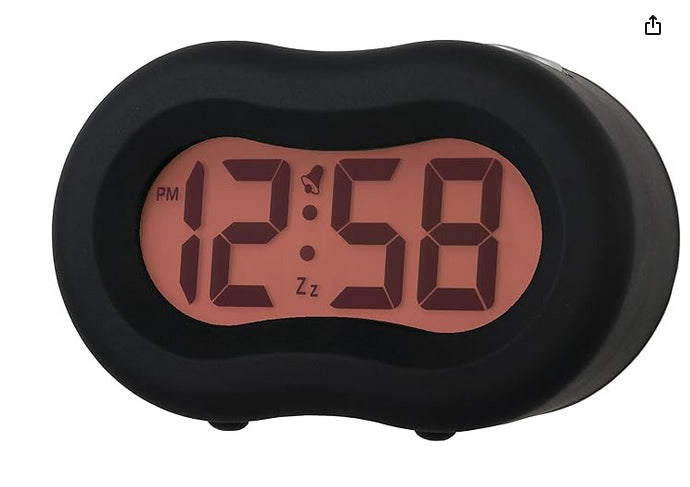 Acctim Vierra Silicon Digital Black Alarm Clock 151113